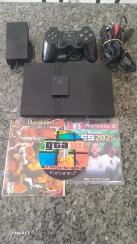 Playstation 2 slim com acessórios originais