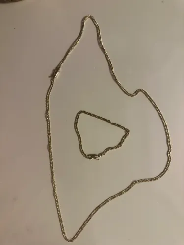 Corrente + Pulseira de moeda antiga