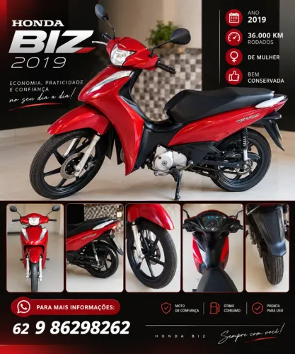 Moto Honda Biz 125 roda palito