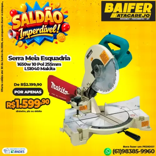 Serra Meia Esquadria 1650w 10 Pol 255mm LS1040 Makita
