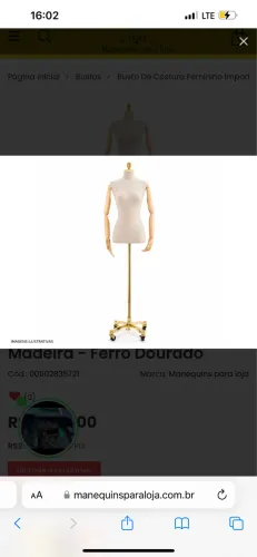 Busto manequim com braço madeira articulado