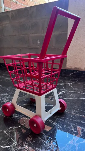 Carrinho compra criança vermelho Branco 