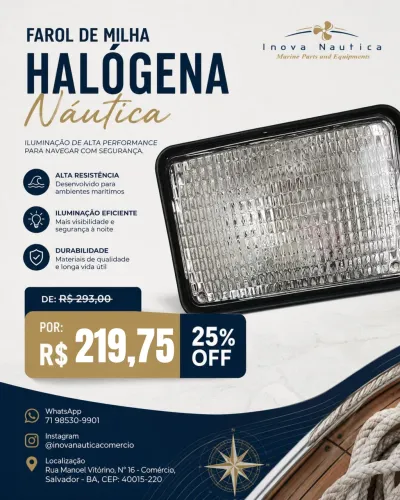 Farol de milha halógena nautica
