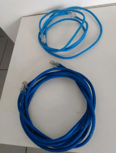 Kit Com 2 Cabos De Rede Internet Azul RJ45 Para PC, Roteador E TV