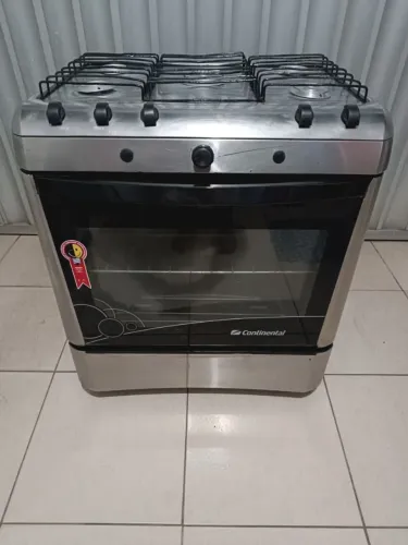Fogão continental 5 bocas manual inox zerado cuida
