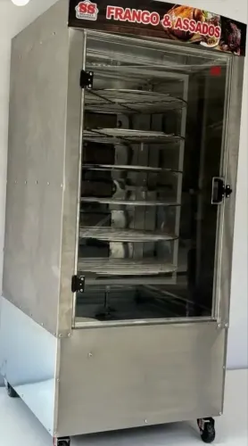 Assador de frangos ou Carne / Giratória Cap.120kg- Com 6 Grelhas