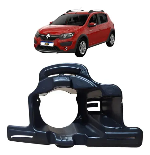 Moldura Farol Milha Esquerdo Sandero Stepway 2015 2016 2017 Preto Esquerdo