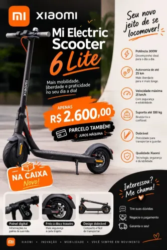 Patinete Xiaomi Eletric Scooter 6 Lite