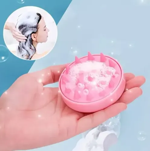 Escova Massageadora Silicone Rosa