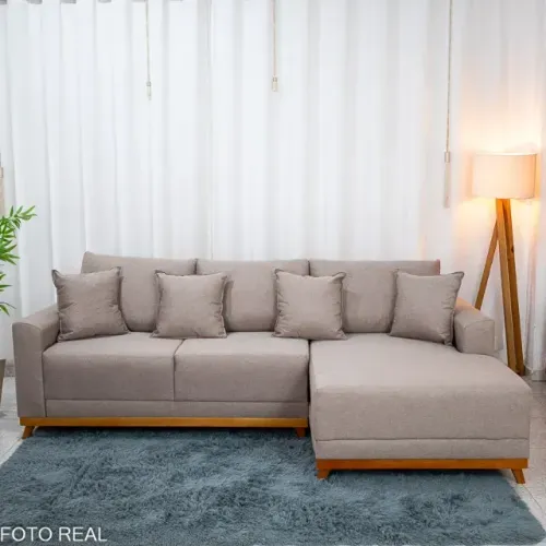 Sofá Armênia com Chaise 2.50m Linho: Novo. Pronta Entrega.