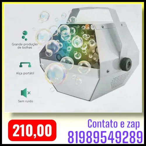 Máquina de Bolhas com LED para Festa Evento Decoração Alta ON-LP195