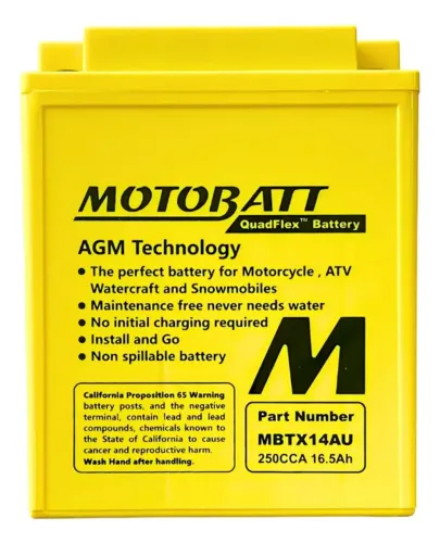 BATERIA MOTOBATT MBTX14AU (16,5AH) AGM QUADFLEX 44017