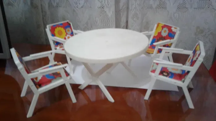 Brinquedo Antigo Mimo Cadeira E Mesa De Jardim Anos 70 (Usado)