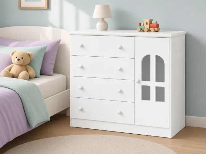 Cômoda Infantil Alvin 4 Gavetas 1,05m Branco (NOVO A PRONTA ENTREGA)