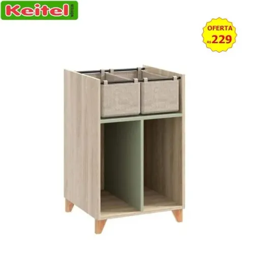 Buffet Multiuso Com Nicho e 2 Cestos 47 Cm Drink Cor Aveiro / Verde - 1004