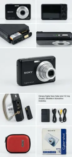 Câmera Digital Sony Cyber-shot DSC-W180 (10.1MP) - Ótimo Estado!