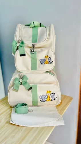 KIT BOLSAS MATERNIDADE DE LUXO 3 PEÇAS 