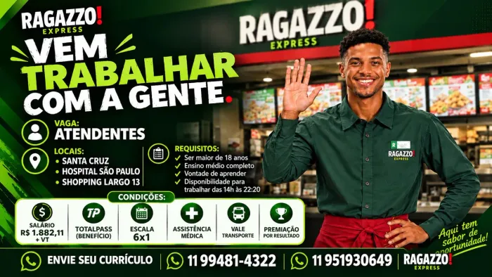 ? VEM TRABALHAR COM A GENTE! ?