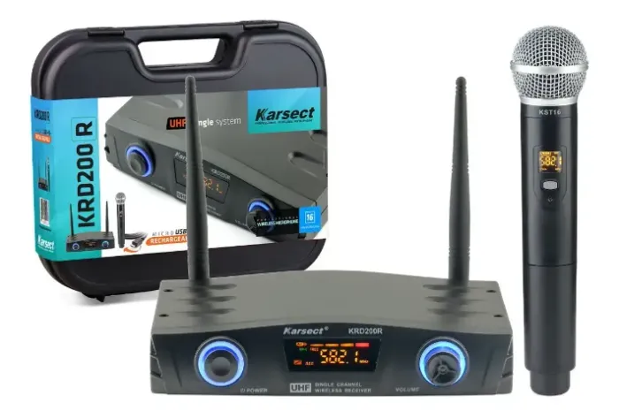 Microfone Sem Fio Karsect Krd200 R Mão Recarregável
