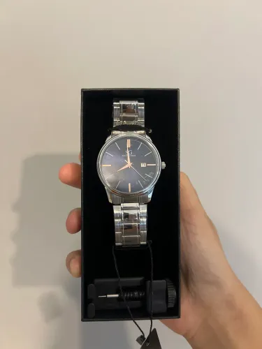 Relógio Masculino Pulseira Prata Fundo Azul Belmont Blue Silver 40mm