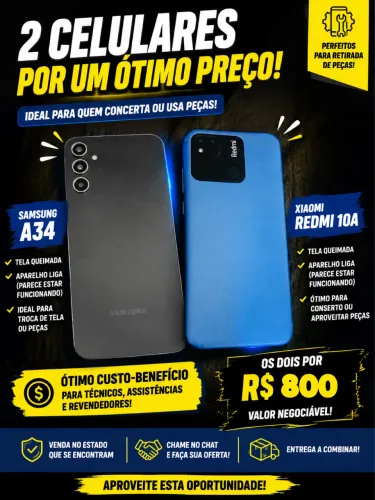 2 CELULARES PRA CONSERTO OU PEÇAS 