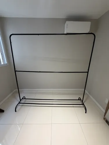 Cabideiro Arara Para Roupas Duplo Para 180 Cabides Sapateira