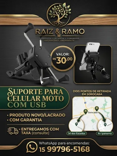 Suporte para celular Moto motoboy com USB
