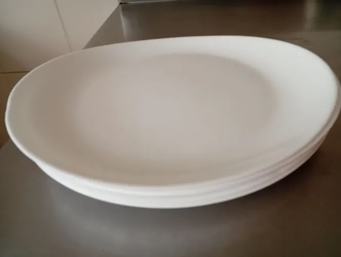 24 pratos ovais de porcelana para restaurante