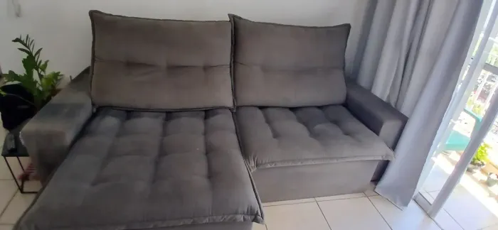 Sofá retrátil mola ensacada