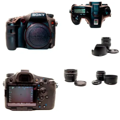 CAMERA SONY A77 e 3 LENTES