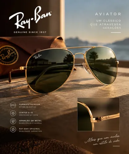 Óculo Ray Ban Aviator Original