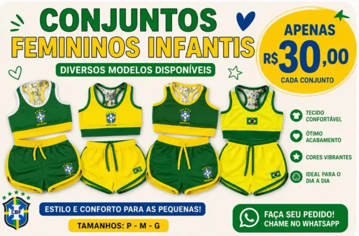 CONJUNTO INFANTIL FEMININO DO BRASIL