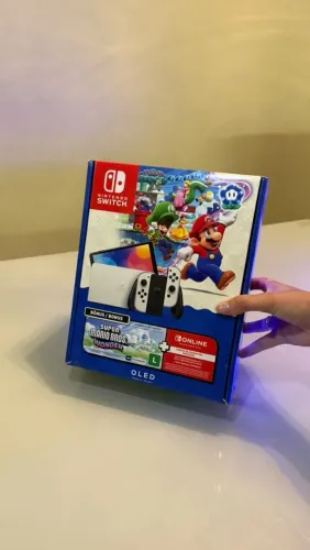Nintendo Switch OLED Novo + Jogo Mario Wonder + Nota Fiscal e Garantia BR