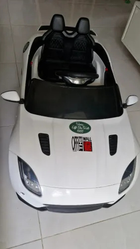 Carro Elétrico Infantil Jaguar Branco Bandeirante 12V - Bandeirante<br>Cor Branco
