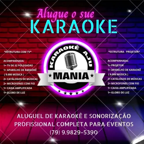 Aluguel de Karaokê, Projetor com Telão e Som. 9.000 Músicas e Diversão Garantida
