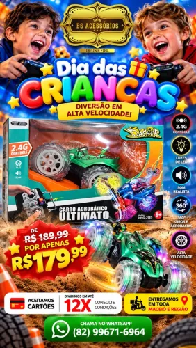 Carrinho de controle remoto acrobático