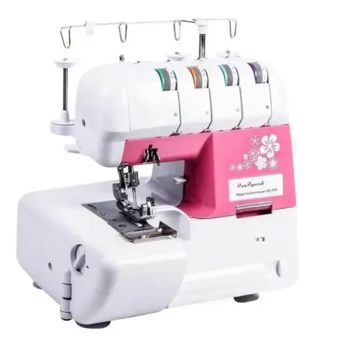 Vendo Máquina de costura overlock Sun Special Sun SS-320 portátil Rosa Semi Nova 127V 