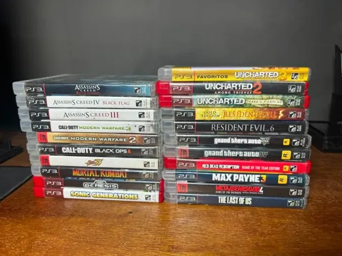 Lote 21 Jogos PS3 Originais - GTA V, Last of Us, Red Dead, Trilogia Uncharted