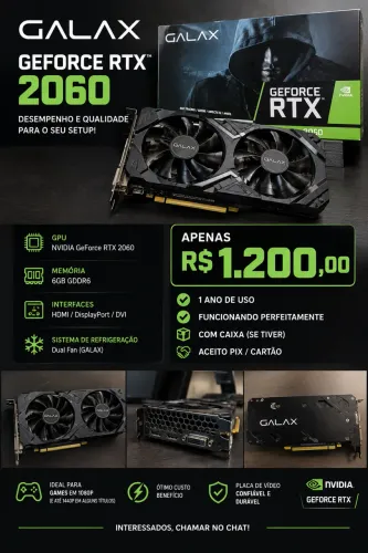 Placa de vídeo Nvidia GeForce RTX 2060 zera