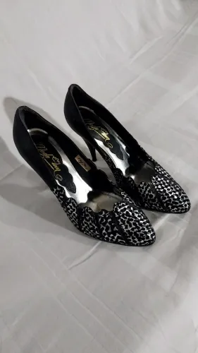 Sapato Scarpin Salto Alto da Moda In 36 preto e prata