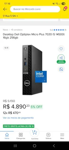Desktop Dell DDR 5  i5 14° gen