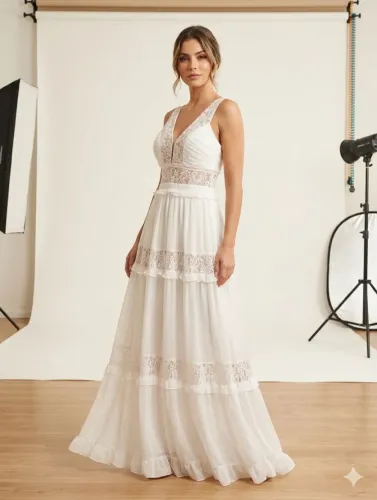 Vestido longo da grife SKAZI seminovo tamanho M