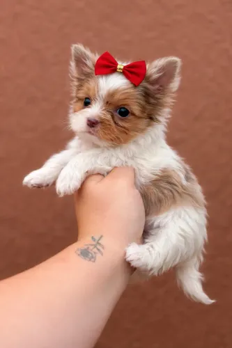 Lindíssima bebezinha de yorkshire fêmea merle! Olhos claros 