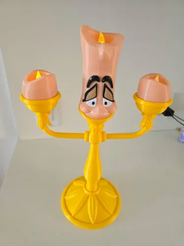 Luminária Lumiere - do desenho da Disney "A Bela E A Fera" - Alt 40cm X Lar27cm