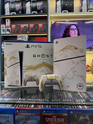Ps5 slim físico edição ghost of yotei semi novo!