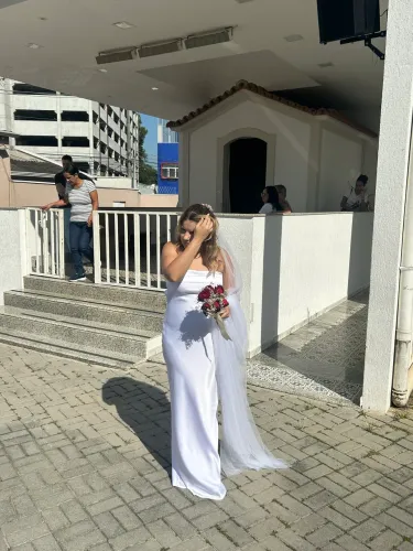 Vestido de noiva branco casamento civil