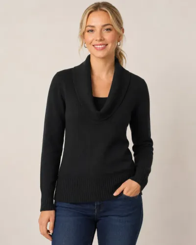 Blusa de Frio Tricô Preto Gola Boba Fire Bird - Tam P/M