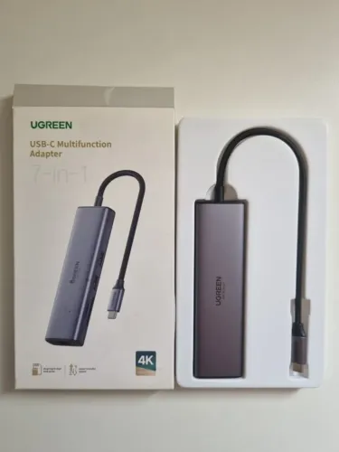 Adaptador Hub USB-C 7 em 1 HDMI 4K 60Hz USB 3.0 5Gbps RJ45 Gigabit SD/TF PD 100W UGREEN