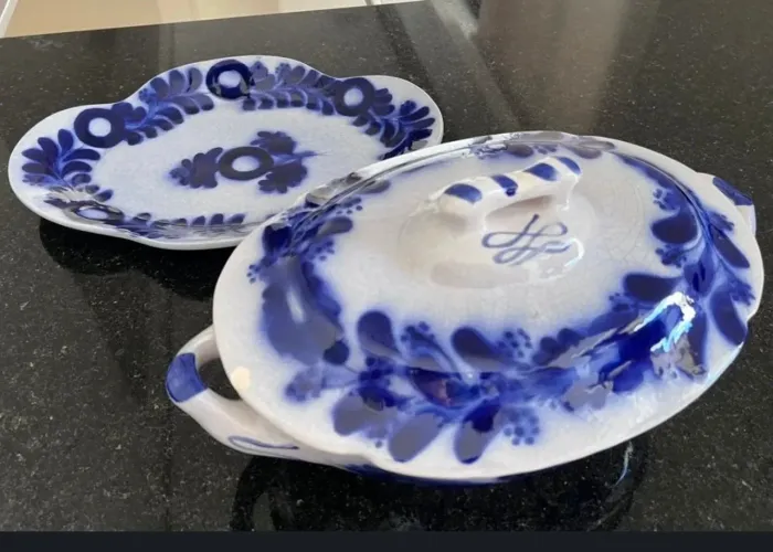 Sopeira antiga fainça azul