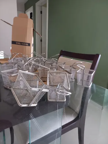 8 CESTINHAS INOX PARA BATATA FRITA